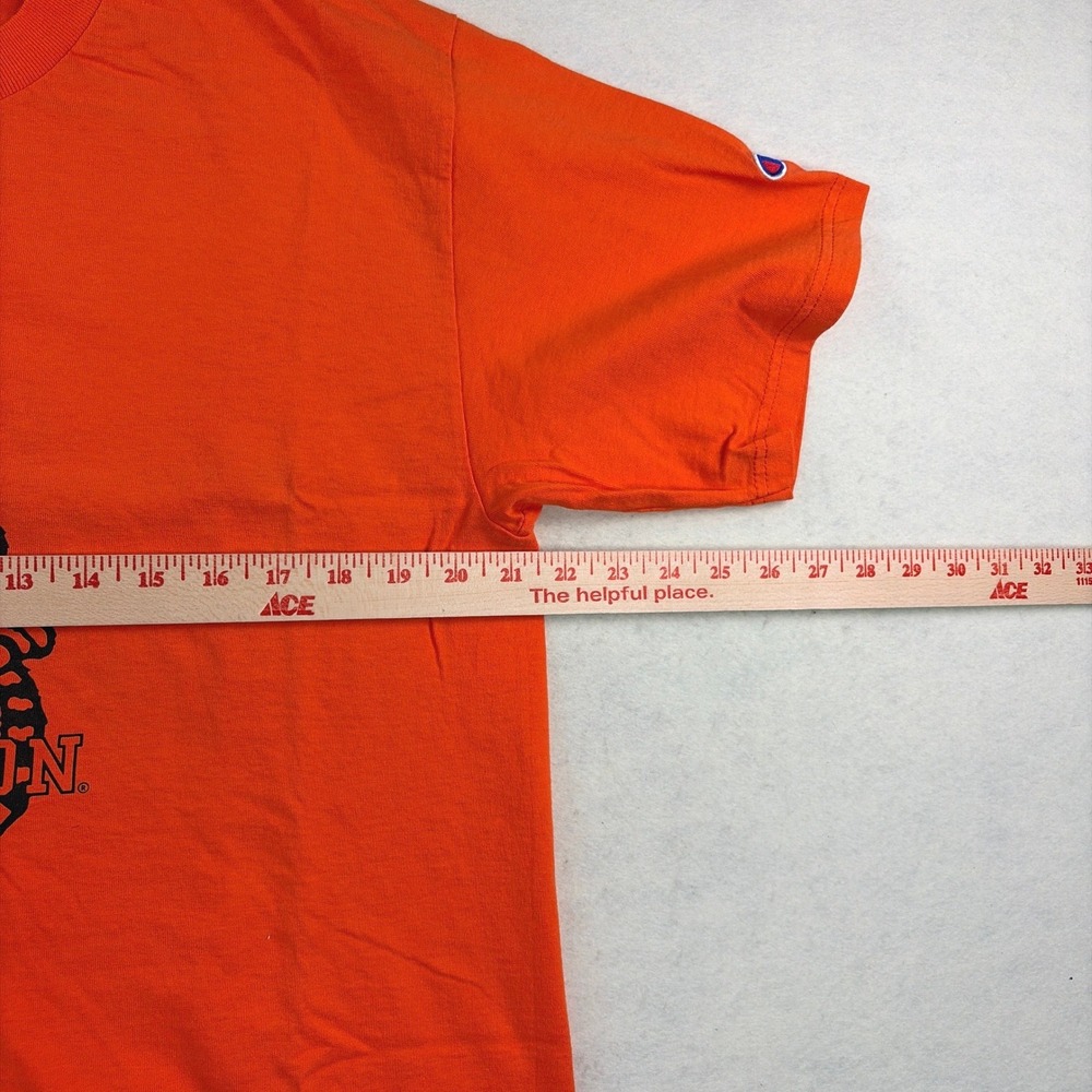 VTG Champion Princeton University Tiger T-Shirt Orange Mens Large Graphic Tee - Picture 6 of 8